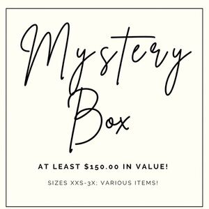 Mystery Box with Assorted Items Size Medium up to 12 items $150 WORTH IN VALUE